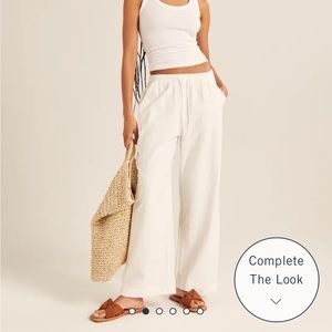 Abercrombie & Fitch Linen Pull on Wide Leg Pants